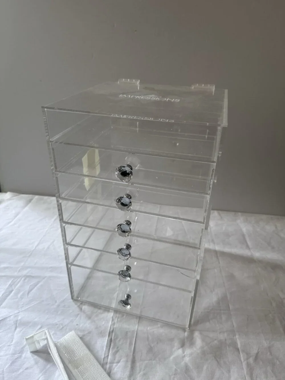IMPRESSIONS VANITY Diamond Collection 7-Tier Makeup Organizer Clear *ASIS $199